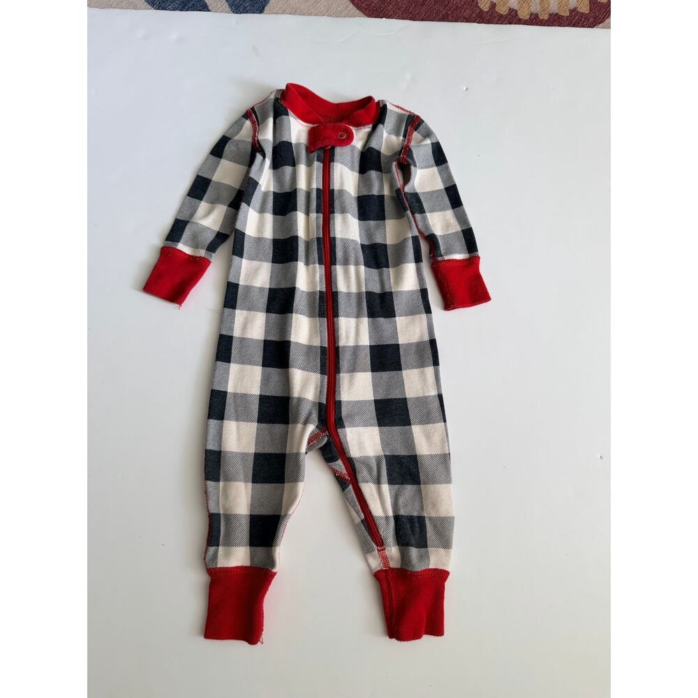 Holiday Hanna Andersson Organic Plaid Baby Sleeper Size 70 (6-12 months) - Picture 3 of 4